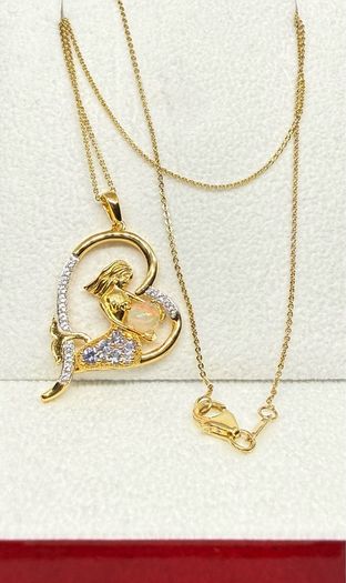 Silver Mermaid in Heart Pendant by Harry Ivens