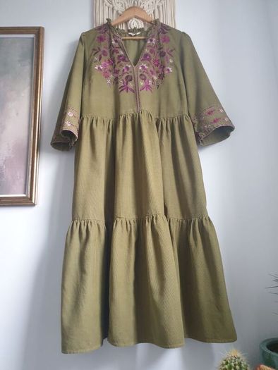 Monsoon East Janelle Cord Dress Size Uk 16