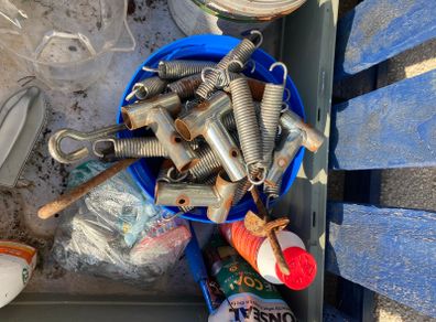 Scrap metal from trampoline