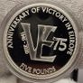 Tristan da Cunha 2020 Silver Proof 5 Pounds The 75th Anniversary of VE Day in Original Holder with COA Image 2