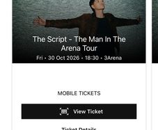 two standing tickets for the script friday 30/10/2026