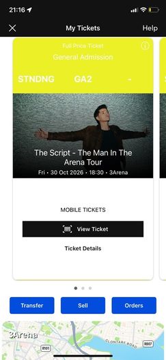 two standing tickets for the script friday 30/10/2026