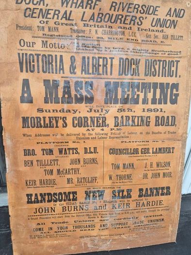 1891 antique original Labourers union poster