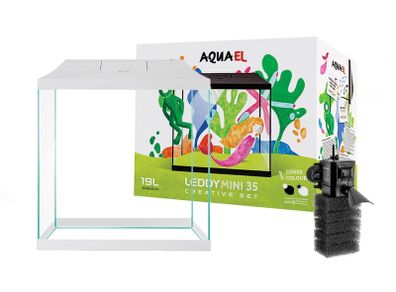 Aquael Leddy Mini 35 Creative Set White Aquarium Set 19l