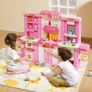 Kitchen Playset Kids Pretend Cooking Play Toy 74 Piece Accessories Image 2