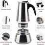 Rainbean Moka Stove Top Pot Espresso Maker 300 ml / 6 Cups Stainless Steel Gift Set works on Induction Hob Image 6