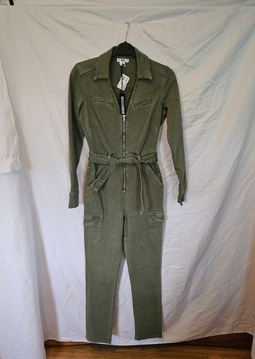 PAIGE Green Boiler Suit Denim Jumpsuit