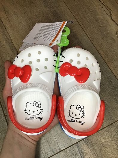 Hello kitty 50th anniversary crocs toddler size UK C4
