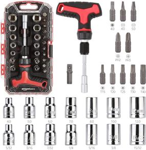 27-Piece Magnetic T-Handle Ratchet Wrench and Screwdriver