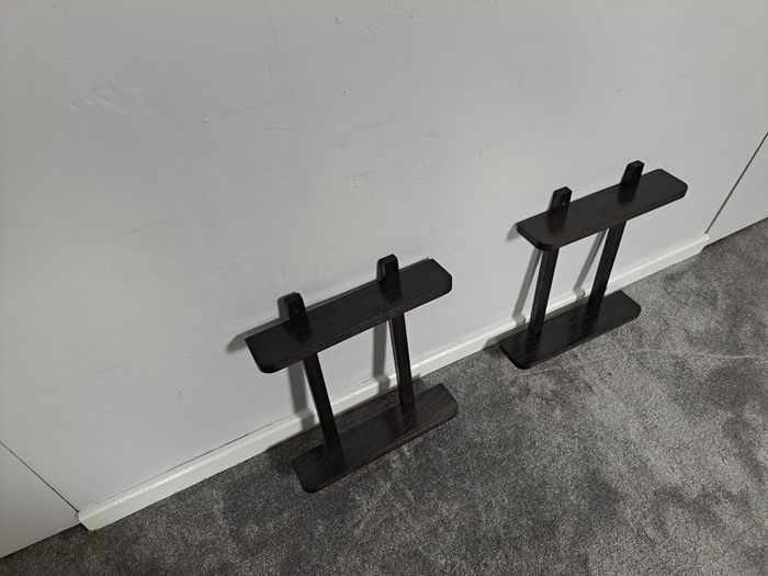 Handmade Ebonized Oak Decorative Shelves