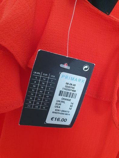 PRIMARK red frill slip dress Sz 14 - Bnwt Rrp 16