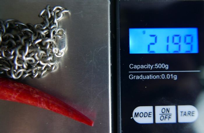 Vintage Red Fossilized Coral .925 Sterling Silver handcrafted Large Bali Bracelet and Red Coral Horn Pendant Necklace