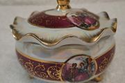 Vintage ornate lustreware lidded pot