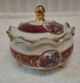 Vintage ornate lustreware lidded pot