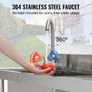 Utility Sink, 1 Compartment Free Standing Small Sink w/Workbench Faucet & legs, 100.1 x 48.5 x 95 cm Image 5