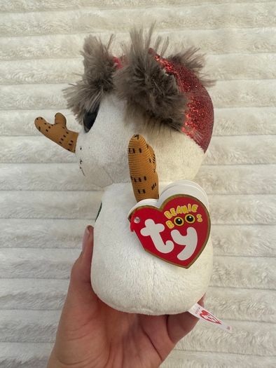 Ty Beanie Boo Buttons the Snowman approx. 6" Plush Dirty Please see photos