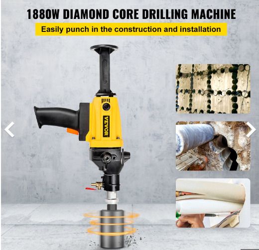and Held Wet/dry Diamond Core Drilling Drill 240v 1880w 2 Speed 1700rpm