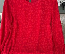 ladies red top long sleeve