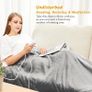 Electric Heated Blanket Throw Flannel Sherpa Fast Heating 180x130cm, 10 Heat Levels & Up-to-9-Hours Auto-Off Timer & LED Display, for Home Office Use, Machine Washable, ETL Certified, Grey Image 5