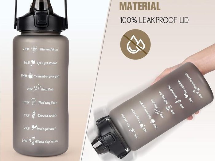 Sports Water Bottles 2L BPA Free, Motivational Drinking Water Bottle with Straw, Gym Water Bottle with Time Marking, Portable Leak Proof Cantee Bottle 2 Liter Water Jug for Women Men