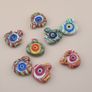 Vintage Venetian Style Feather Desgin Eyes Glass Bead Pendant Image 10