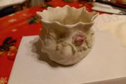 Antique belleek bowl with roses