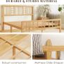 Wooden Double Bed Frame with Headboard - Bamboo Wood Bed Frames with Metal Slats Support and Underbed Storage, Easy to Install, Noise Free, Sturdy, 30.5 cm High Image 4