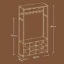 Industrial Coat Rack with Shoe Bench, Storage Shelves & Hooks 100cm Hallway Unit Image 4