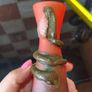 Franz Caffrey Rare Handcrafted Art Nouveau Bud Vase with Copper Snake or Flower Design Image 3