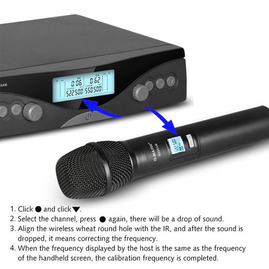 Wireless Microphone G-MARK G320AM Professional UHF 2 Channels Karaoke Mic Handheld Automatic Frequency Adjustable 100M