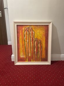 Original Contemporary Family Figure Painting Signed