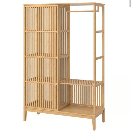 Open wardrobe with sliding door