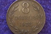 1938 Guernsey 8 Doubles Coin