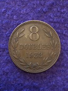 1938 Guernsey 8 Doubles Coin