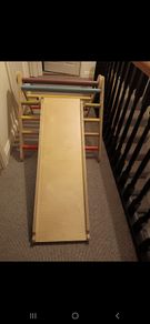 Wee Un Sawdust and Rainbows pikler triangle slide and ring toss