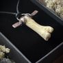 Protective Copper and Deer Bone Talisman Pendant Necklace Ankh Cross Shamanic Image 3