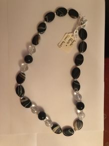 Agate, Pearls & Clear quartz necklace
