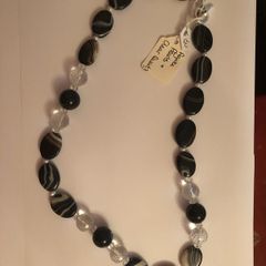 Agate, Pearls & Clear quartz necklace