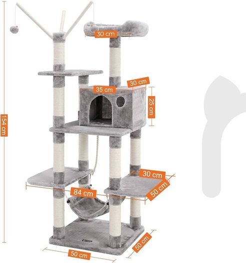 NEW SALE | Cat Tree, Cat Condo with Hammock, Perch, Cat Tower, Light Grey