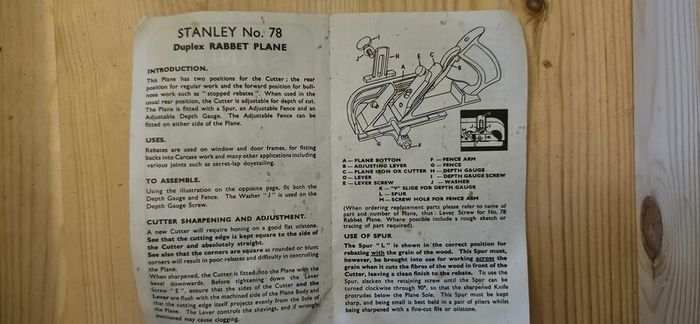 Stanley 78 rebate plane