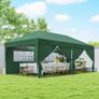 3 x 6m Pop-Up Gazebo, with Curtain Walls and Windows Dark Green Image 5