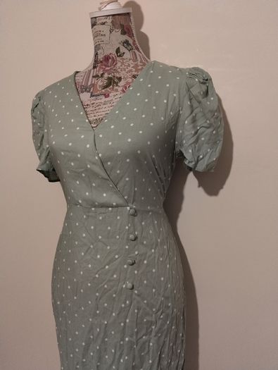 Green Polka Dot Dress, New With Tags