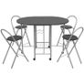 Five Piece Folding Dining Set MDF Black Image 4