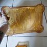 vintage Amber glass dressing table tray and trinket dish Image 4