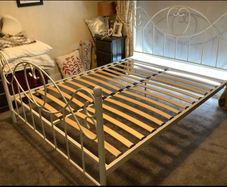 Beautiful White Solid Metal King Size Bed Frame - Can Deliver