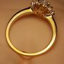 Gold Plated Sterling Silver Rare Facet cut Ethiopian Welo Opal and Lab Grown Moissanite Oval Cluster Ring Image 8