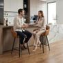 Set of 2 PU Leather Bar Stools Kitchen Padded Bar Stools Rotatable Image 6