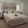 Ottoman Winged Panel Plush Velvet Upholstered Bed Frame Double & King Size Bed Image 5
