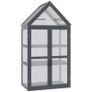 Cold Frame Mini Greenhouse 3 Levels Greenhouse Plant Bed with Opening Roof Double Doors Made of Wood Polycarbonate Weatherproof Gray 70.5 x 42 x 132 cm Image 4