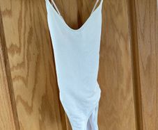 white swimsuit by Wolf & Whistle
